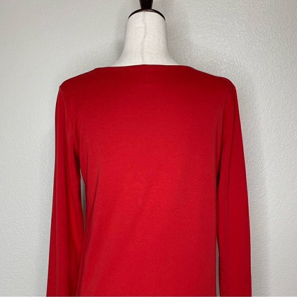 J. Jill Perfect Pima Cotton Red Long Sleeves Top - Picture 7 of 13